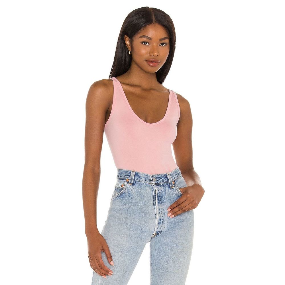 NEW Free People Washed Seamless Bodysuit Washed Pink XS/S REVOLVE MSRP $48